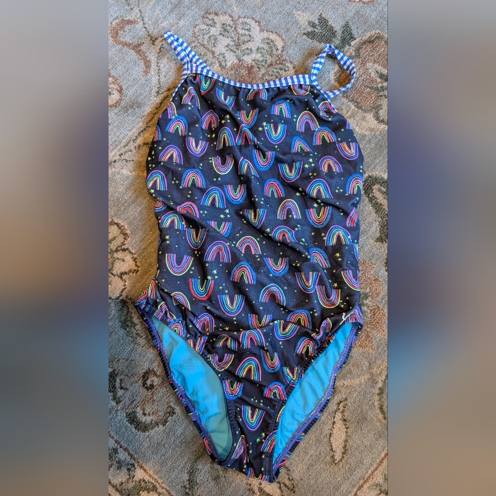 Dolfin Black and Rainbow One Piece Swimsuit